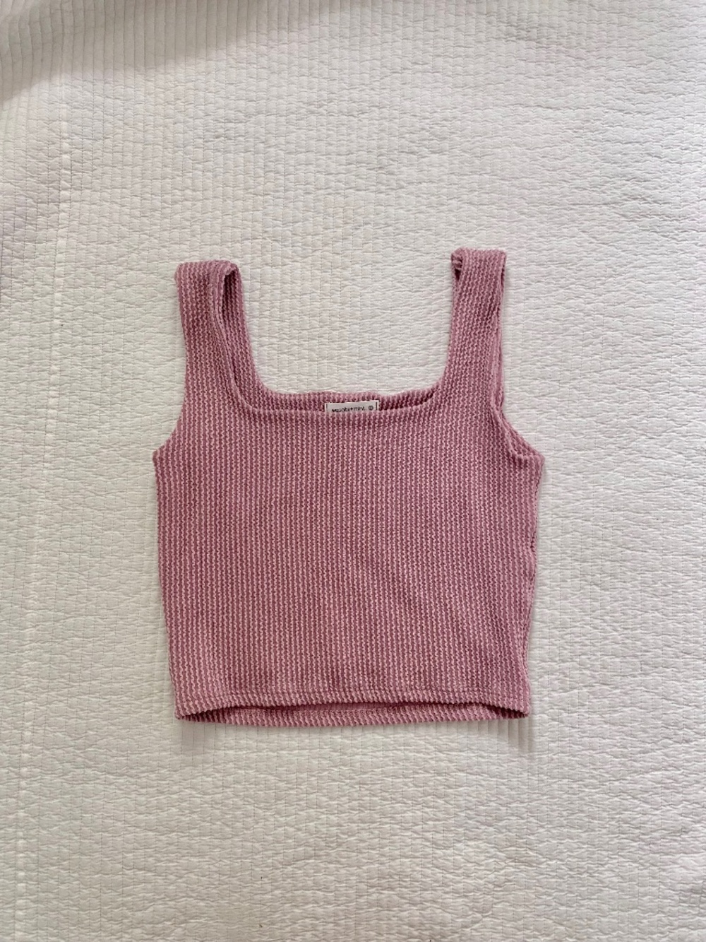 pink ribbed tank top